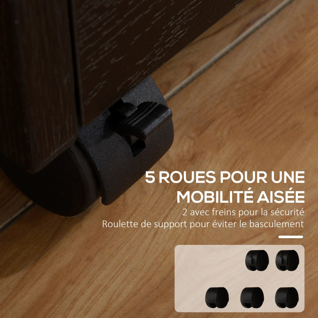 Scrivania con cassetti ¨C zephmum ¨C legno nero 3 cassetti con ruote