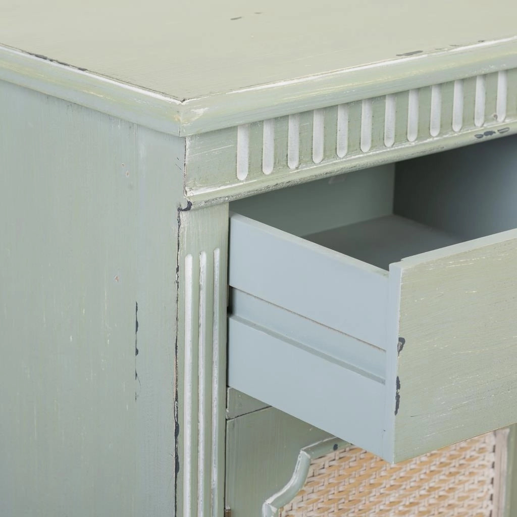 Mobile da ingresso in legno verde 95x36x88h