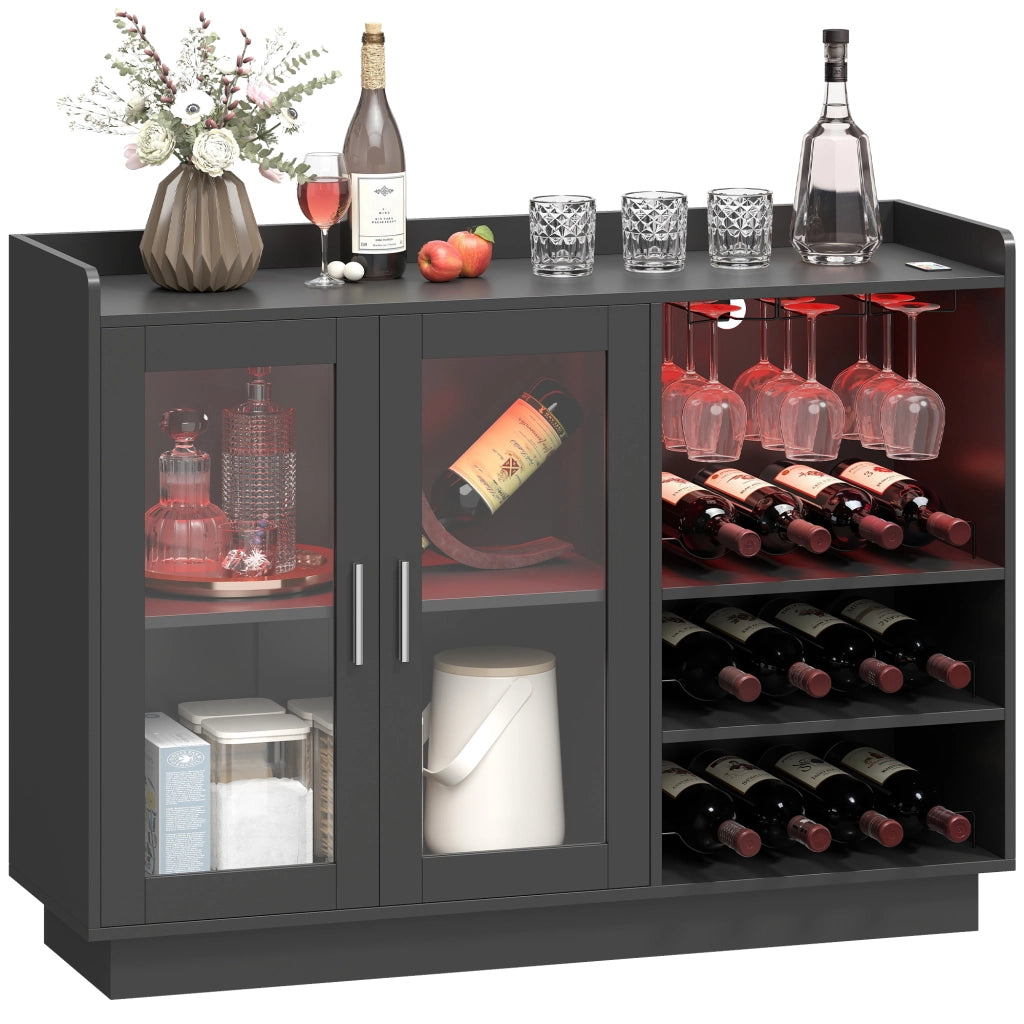 Tavolo da bar con luci LED ¨C Minimal ¨C Nero