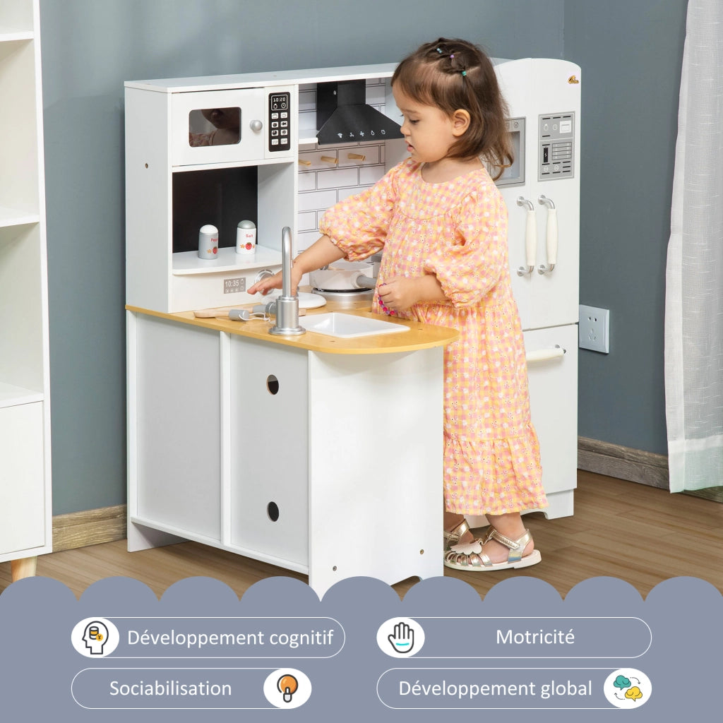 Cucina Giocattolo per Bambini 3-6 Anni con Accessori ¨C Minimal ¨C Bianco