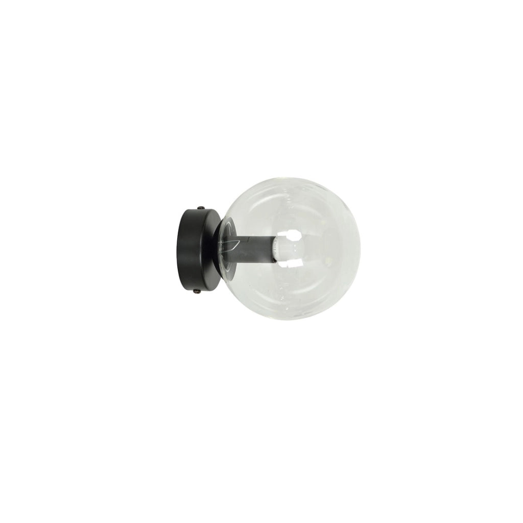 Applique Emibig Rossi nero vetro trasparente 1xE14