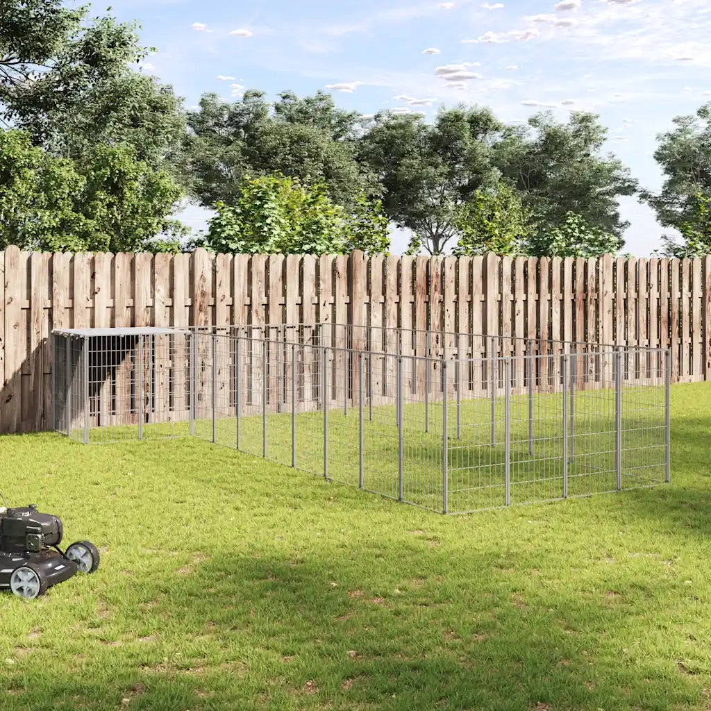 Gabbia per Cani Argento 13,31 m² in Acciaio 3082244