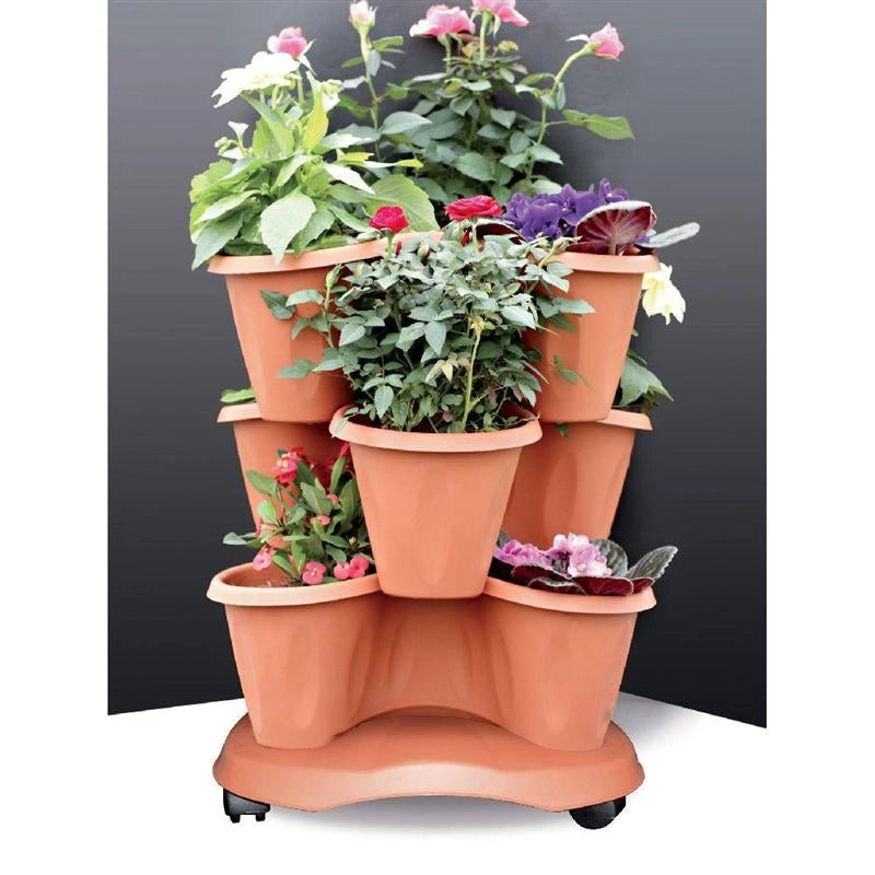 VASO TRIFOGLIO 40X16 CM COLORE TERRACOTTA 6 LT