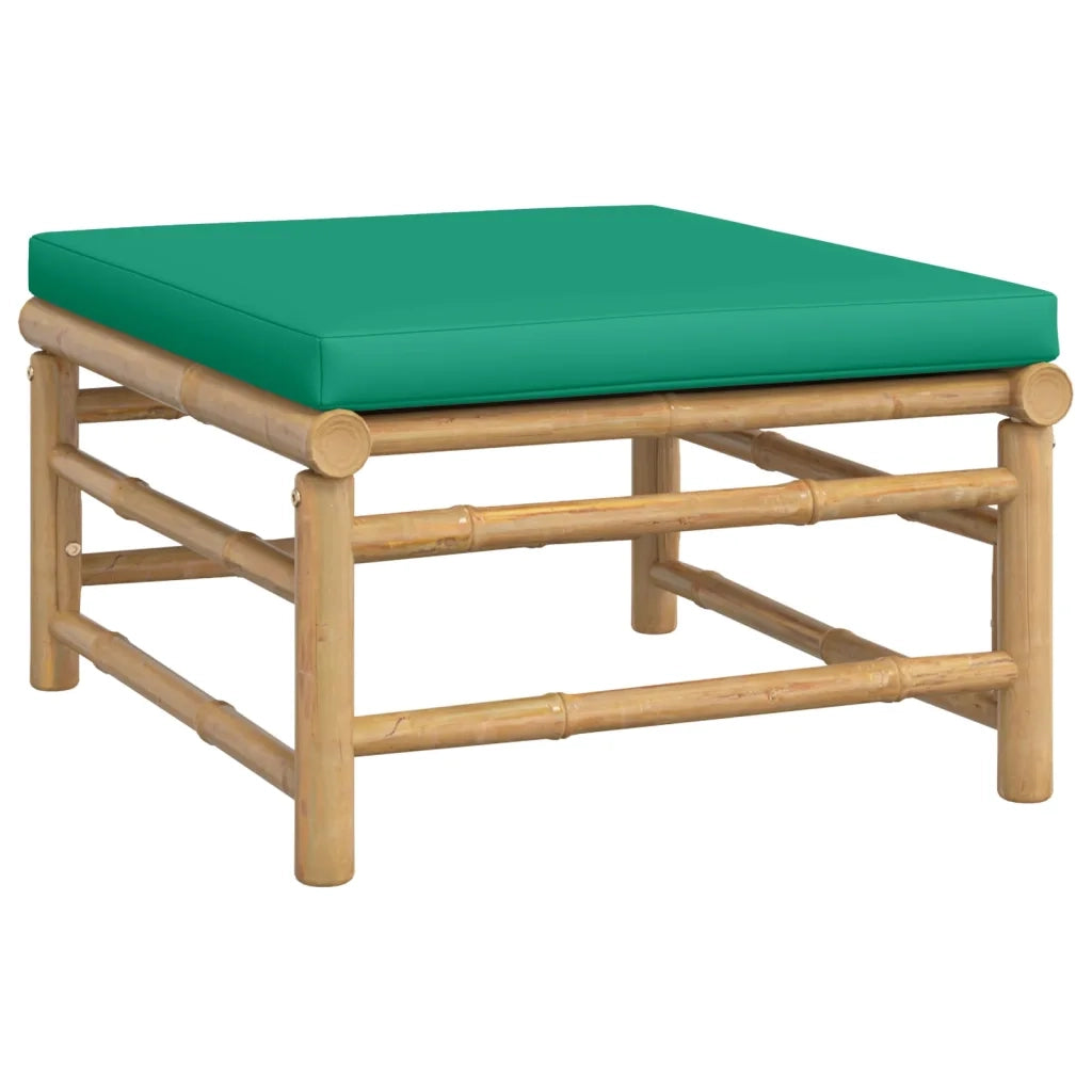 Set Salotto da Giardino 10pz con Cuscini Verdi Bambù 3155160