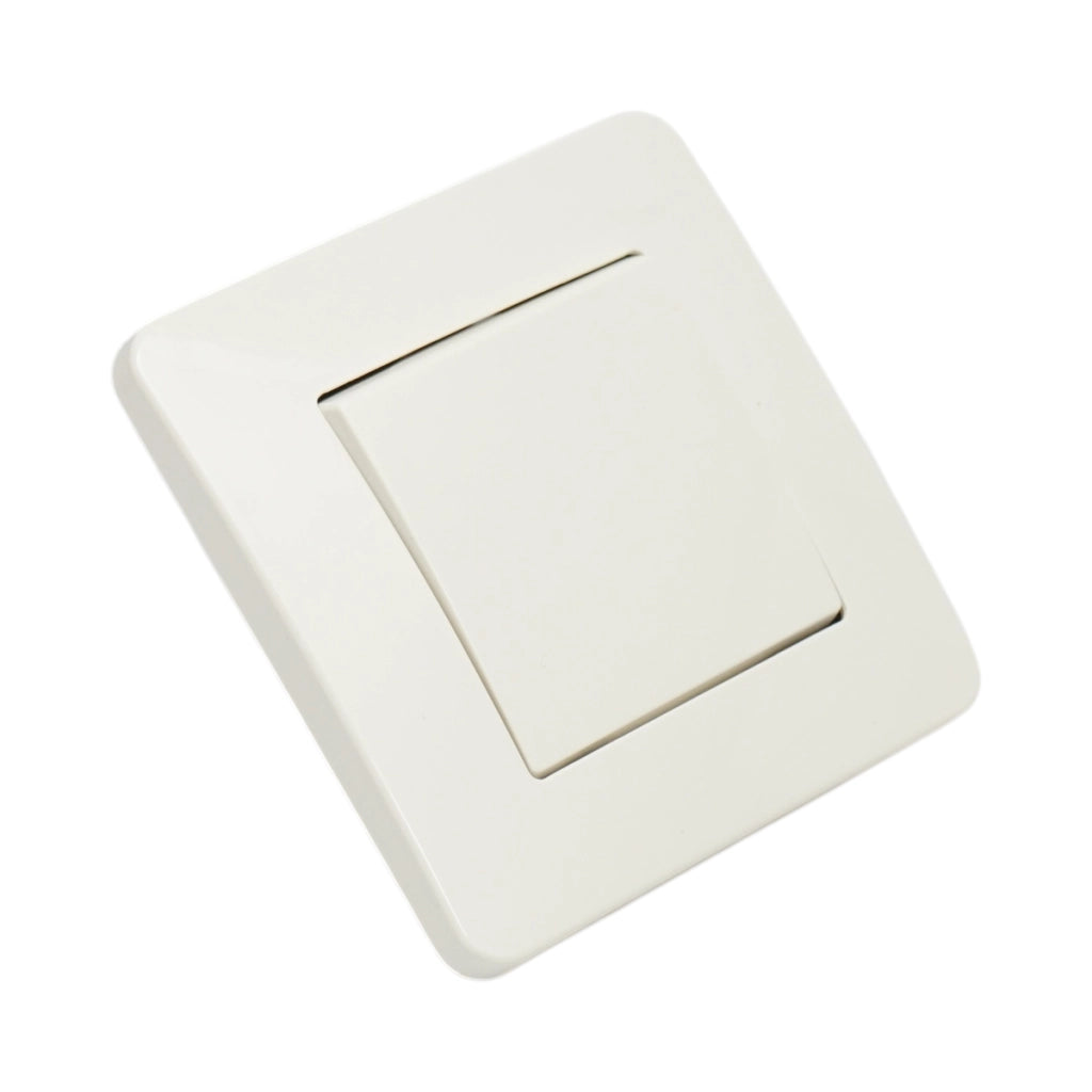 Interruttore semplice da incasso bianco 220V, 10AX, PC 80x80mm
