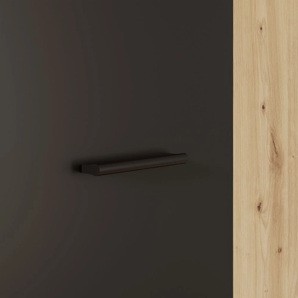 Armadio multiuso tuttopiani Teodoro 2 ante rovere con anta nera 69x36.5x181H