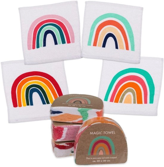 Set Magico per Bambini - 4 pezzi - Asciugamani in Cotone - 30 x 30 cm