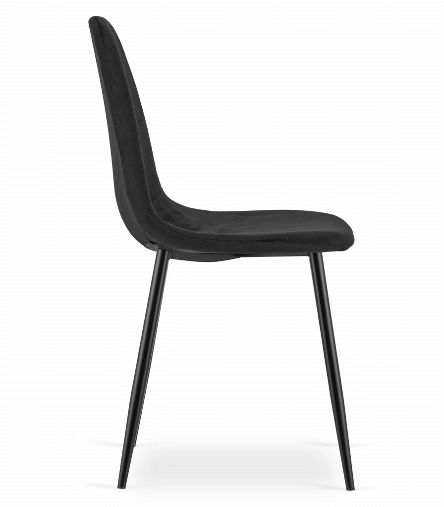 Sedia VALORA COMO - Sedie da pranzo ergonomiche in velluto nero x 4