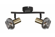 Plafoniera Lauree Reality nera oro 2 luci E14 dimmerabile