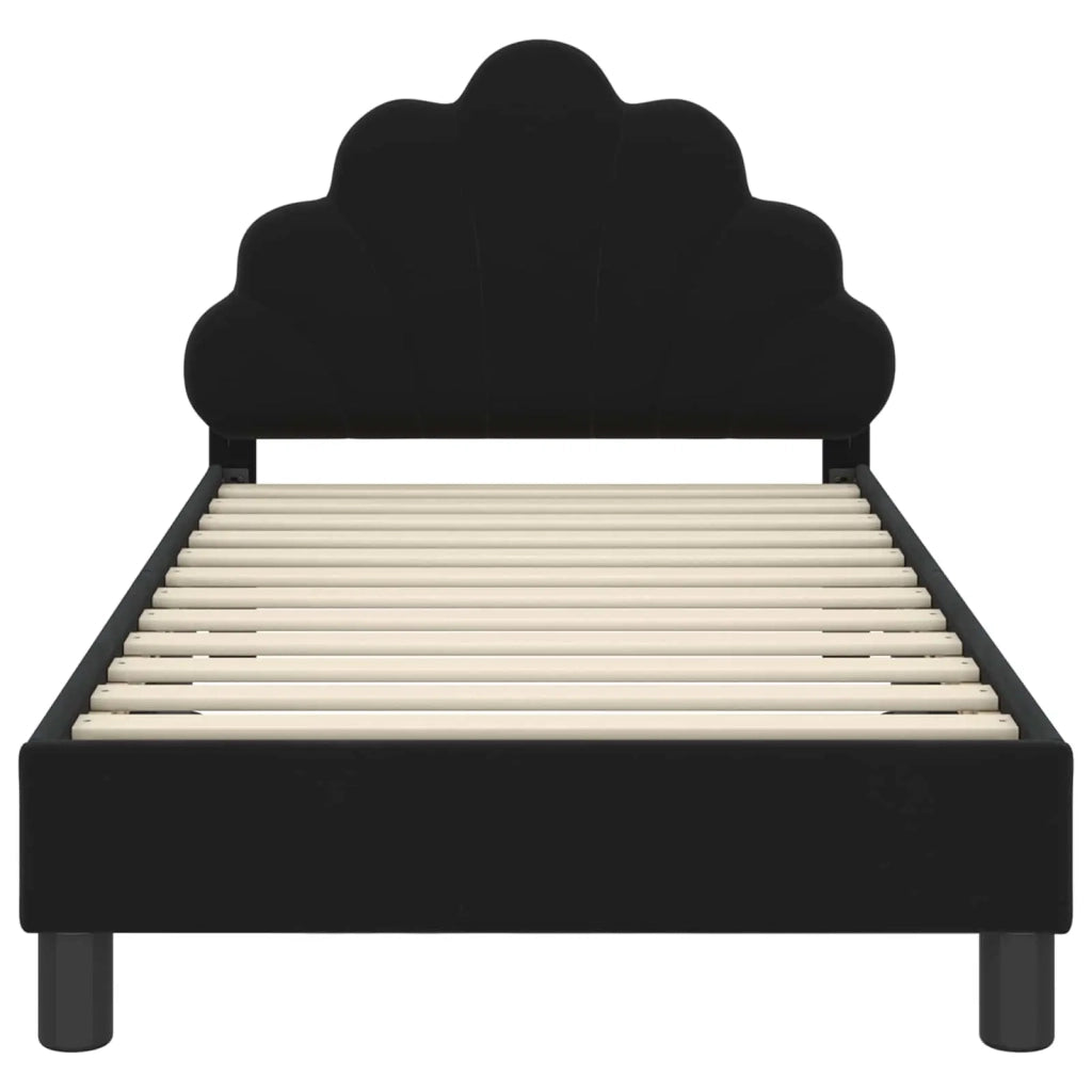 Struttura letto bambini con testata Nero 80 x 160 cm Velluto 42011143