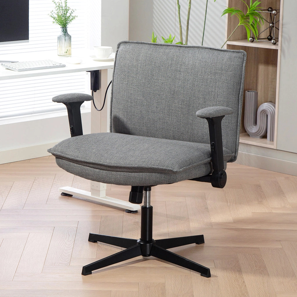 Sedia da Ufficio con Braccioli e Schienale ¨C Zephmum ¨C Grigio 50x60x110