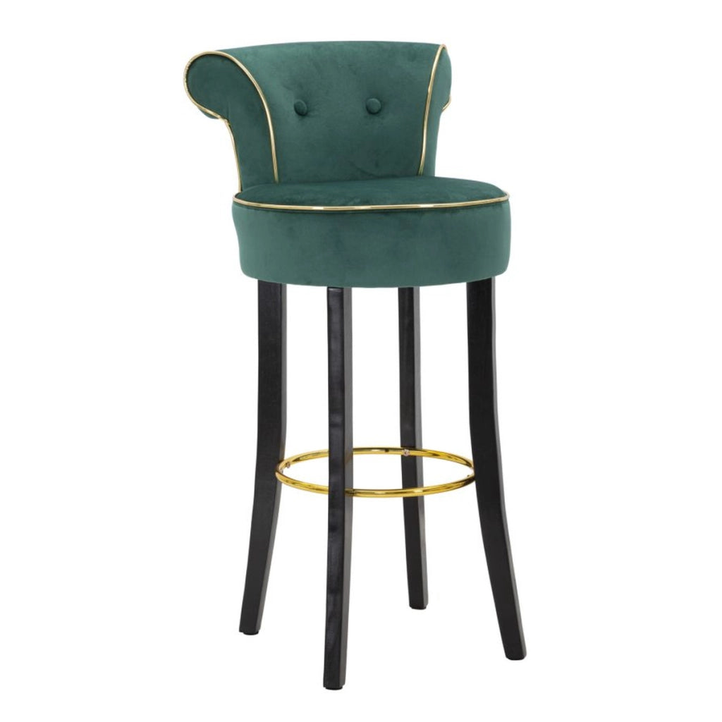 Sgabello Alto VKH443, Verde, Metallo, 46x48x96 cm