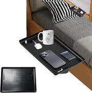 Organizzatore da appendere per letto, organizzatore per tablet con gestione cavi, comodino per il riposo notturno con contenitore per telefono cellulare, libro, occhiali, borsa (nero)