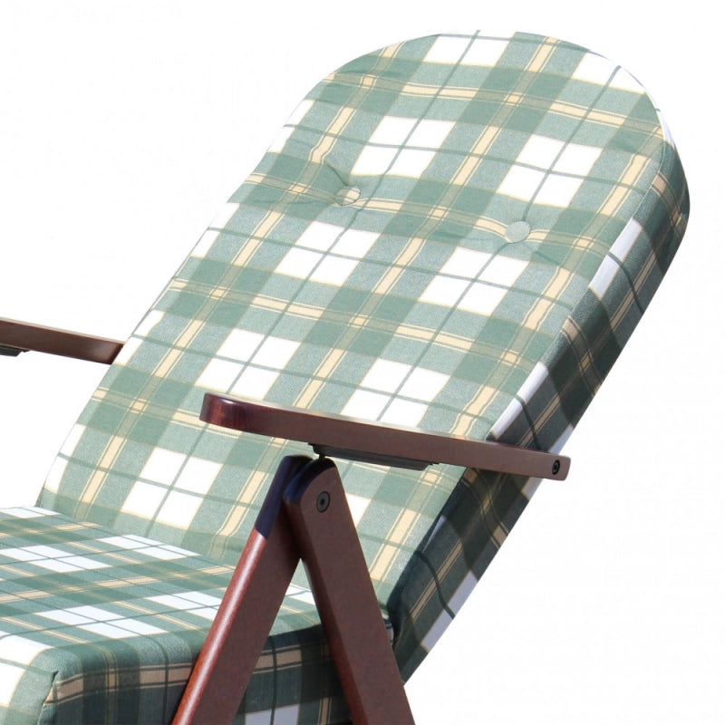 POLTRONA 4 POSIZIONI RELAX FAGGIO con CUSCINO E PROLUNGA