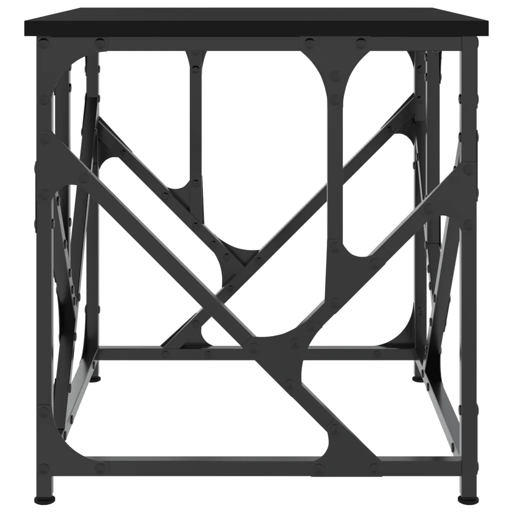 Tavolino da Salotto-Tavolino da soggiorno-Tavolo Nero 45x45x47,5 cm in Legno Multistrato