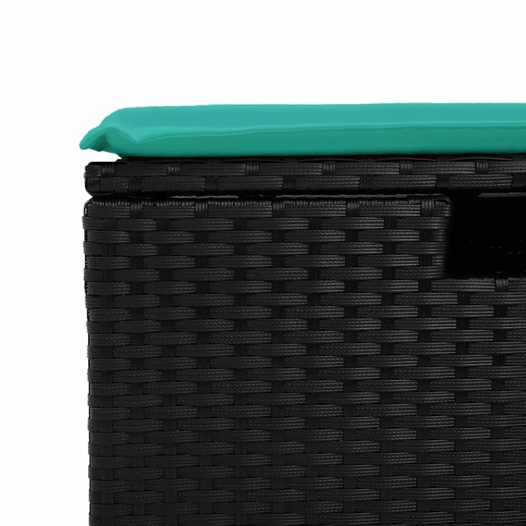 Set Divani da Giardino 5 pz con Cuscini in Polyrattan Nero 3326012
