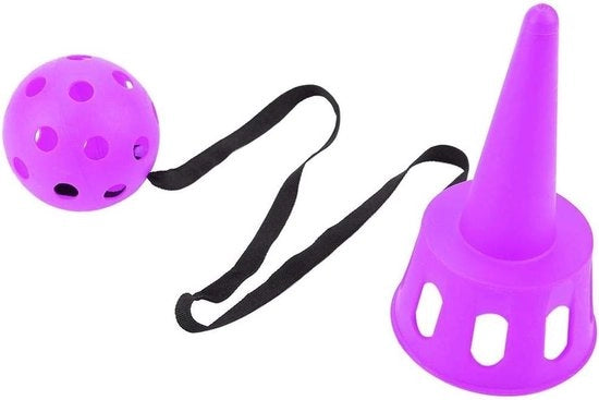 Gioco di Lancio di Palla con Cup e Palline per Bambini con Contenuto HTML, Viola.