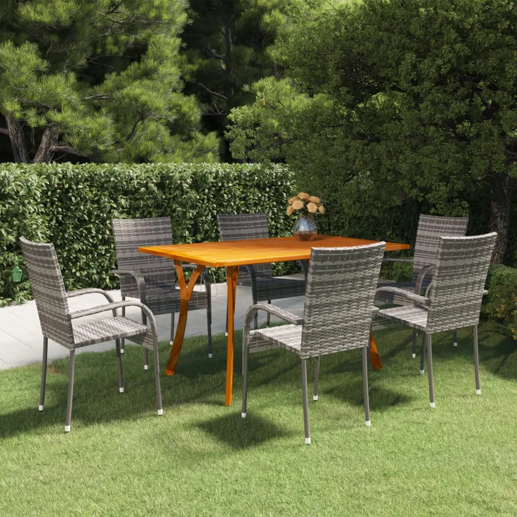 Set da Pranzo per Giardino 7 pz Grigio 3072132