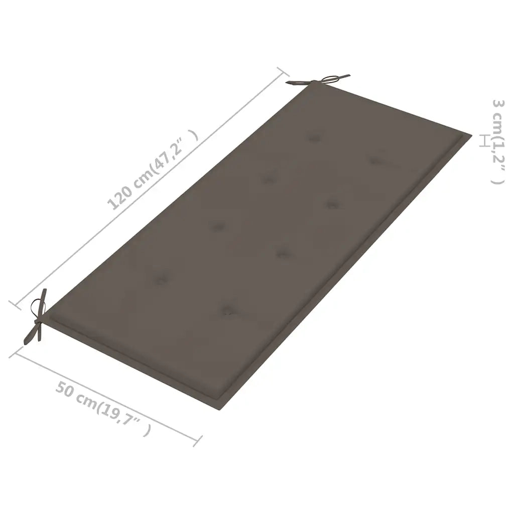 Panchina da Giardino 2 Posti e Cuscino 120cm Massello Eucalipto 3060977