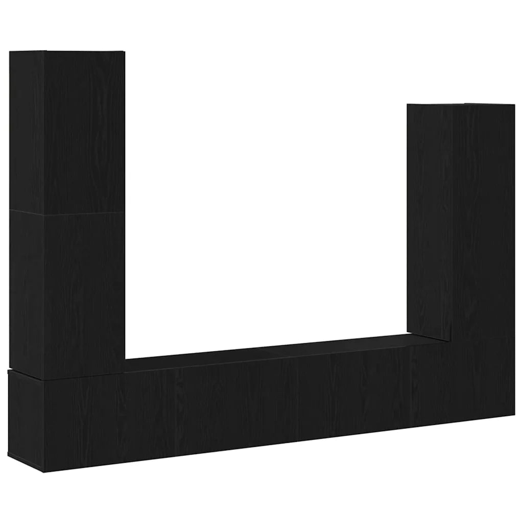 Set mobile TV 6 pcs Rovere Nero Legno multistrato 3333060
