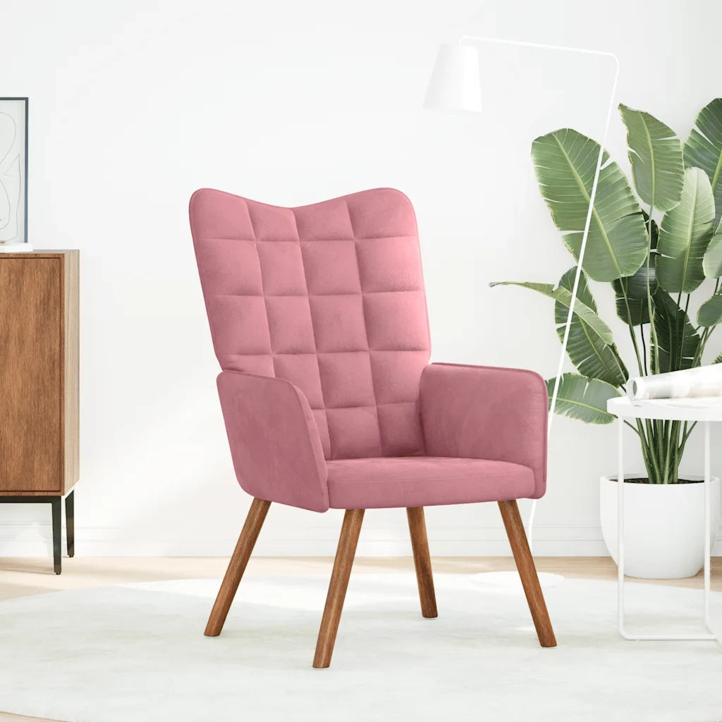Sedia Relax Rosa in Velluto 4016814