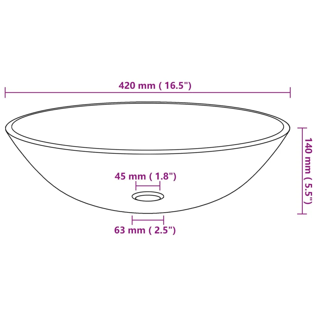 Lavandino da bagno con rubinetto e scarico a pulsante lavabo da appoggio lavabo da bagno lavabo da bagno diametro 42 cm vetro temperato 02_0002860