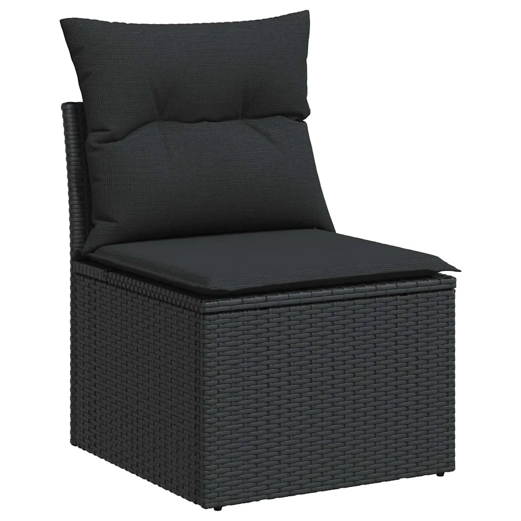 Set Divani da Giardino con Cuscini 8 pz Nero in Polyrattan 3326953