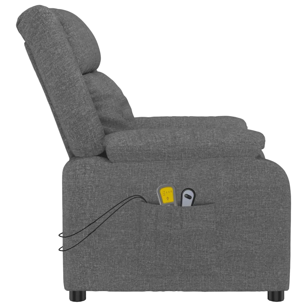 Poltrona Massaggiante Elettrica Grigio Scuro in Tessuto 3143580