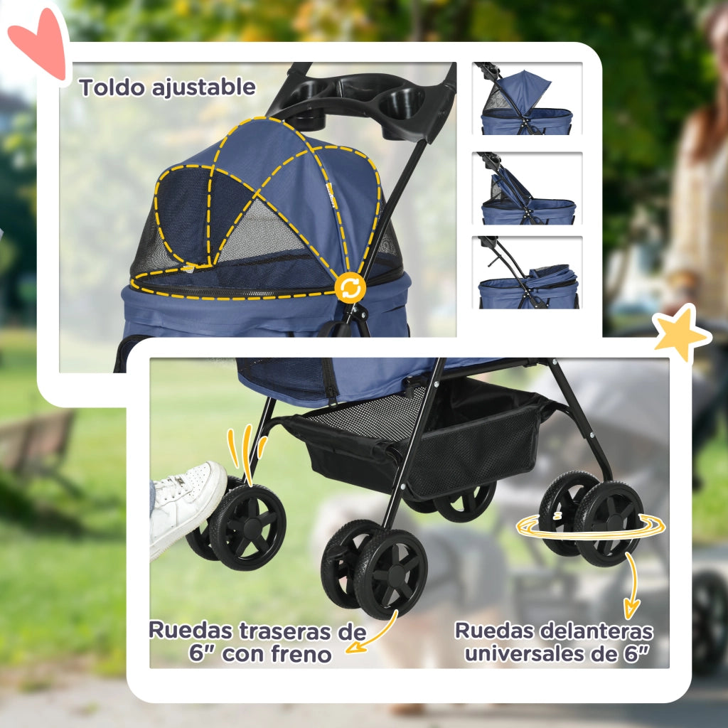 Casetta per Cani con Ruote e Finestre ¨C Minimal ¨C 67x45x96 Blu