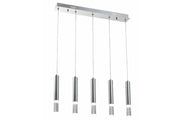 Lampada sospesa industriale Gwen LED 5 luci cromata 4000K