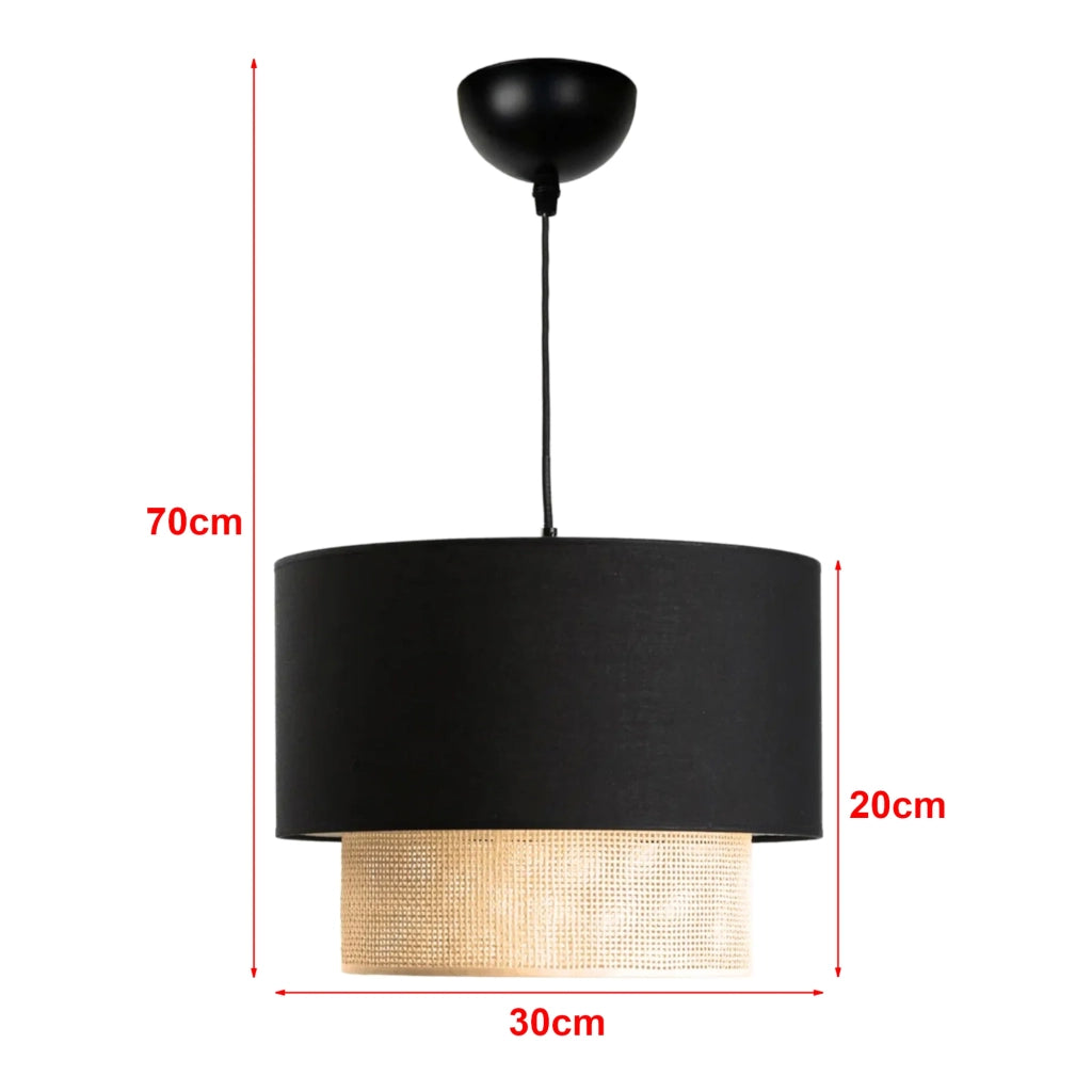 Lampadario a sospensione Loughborough attacco E27 altezza 70 cm nero e giallo 03_0007542