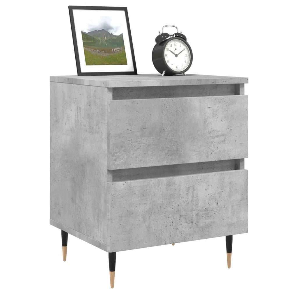 Comodino | Armadio da Notte | Mobiletto da notte Grigio Cemento 40x35x50 cm in Legno Multistrato