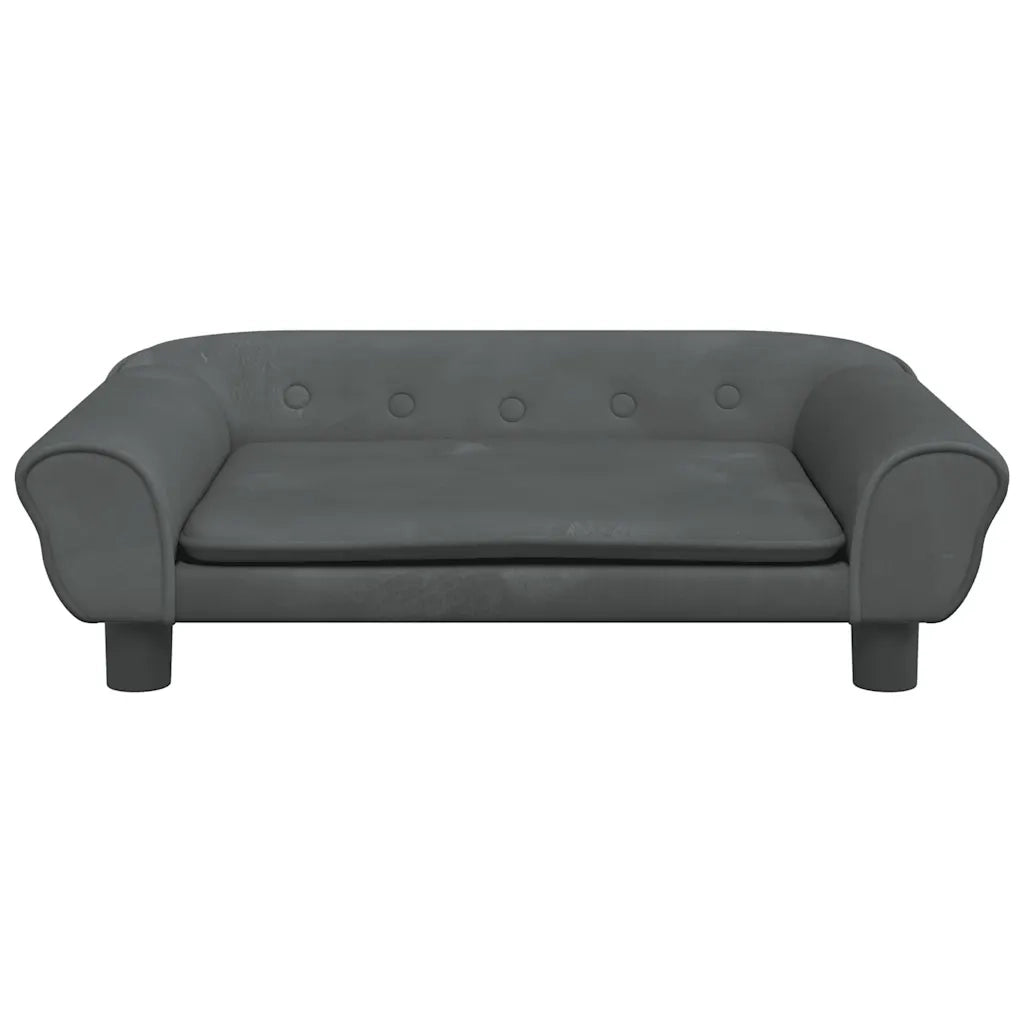 Divano per Bambini-Sofa-Divanetto Grigio Scuro 70x45x26 cm in Velluto