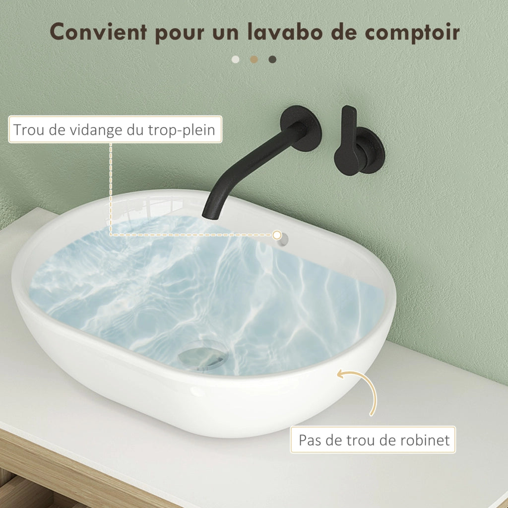 Mobiletto Sottolavabo Sospeso con Cassetti e Ripiani ¨C zephmum ¨C Marrone