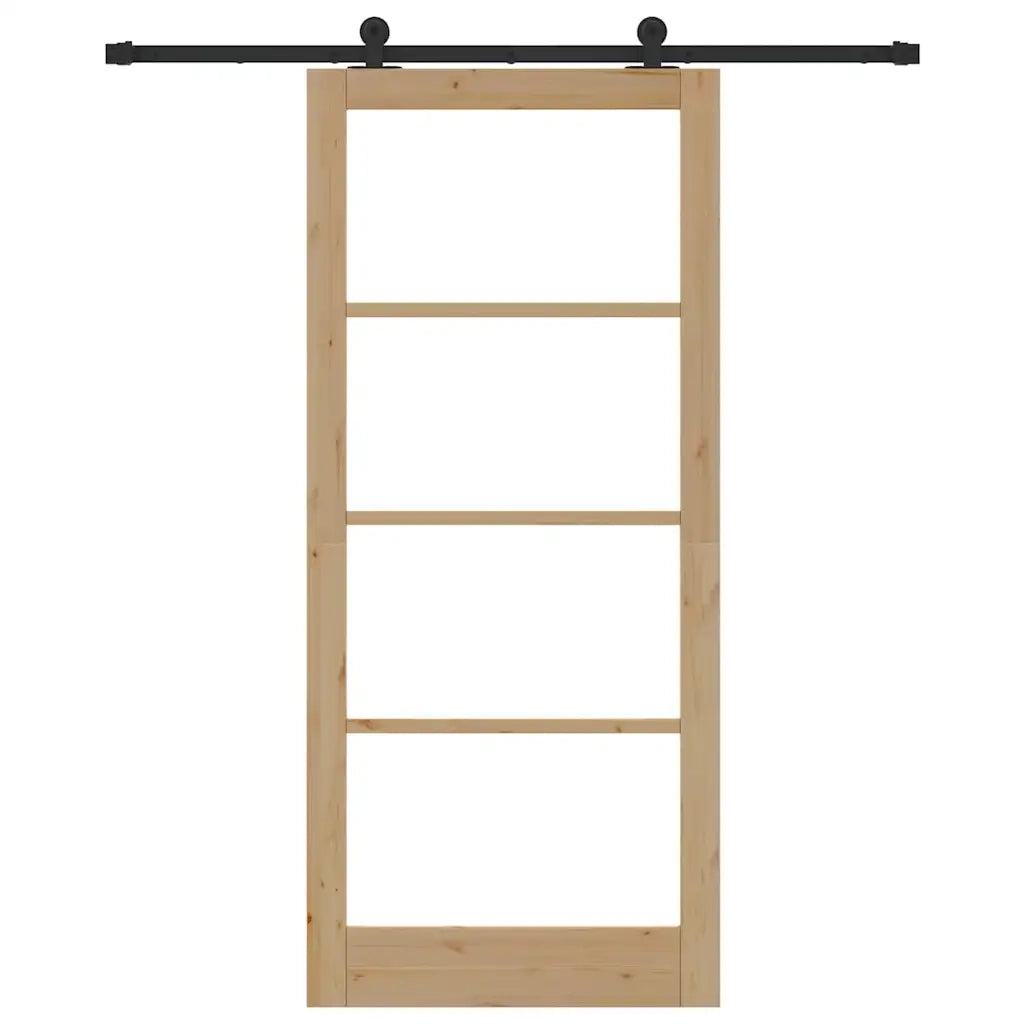 Porta scorrevole ORKDAL Naturale e Nero 93 x 211 cm 3332009