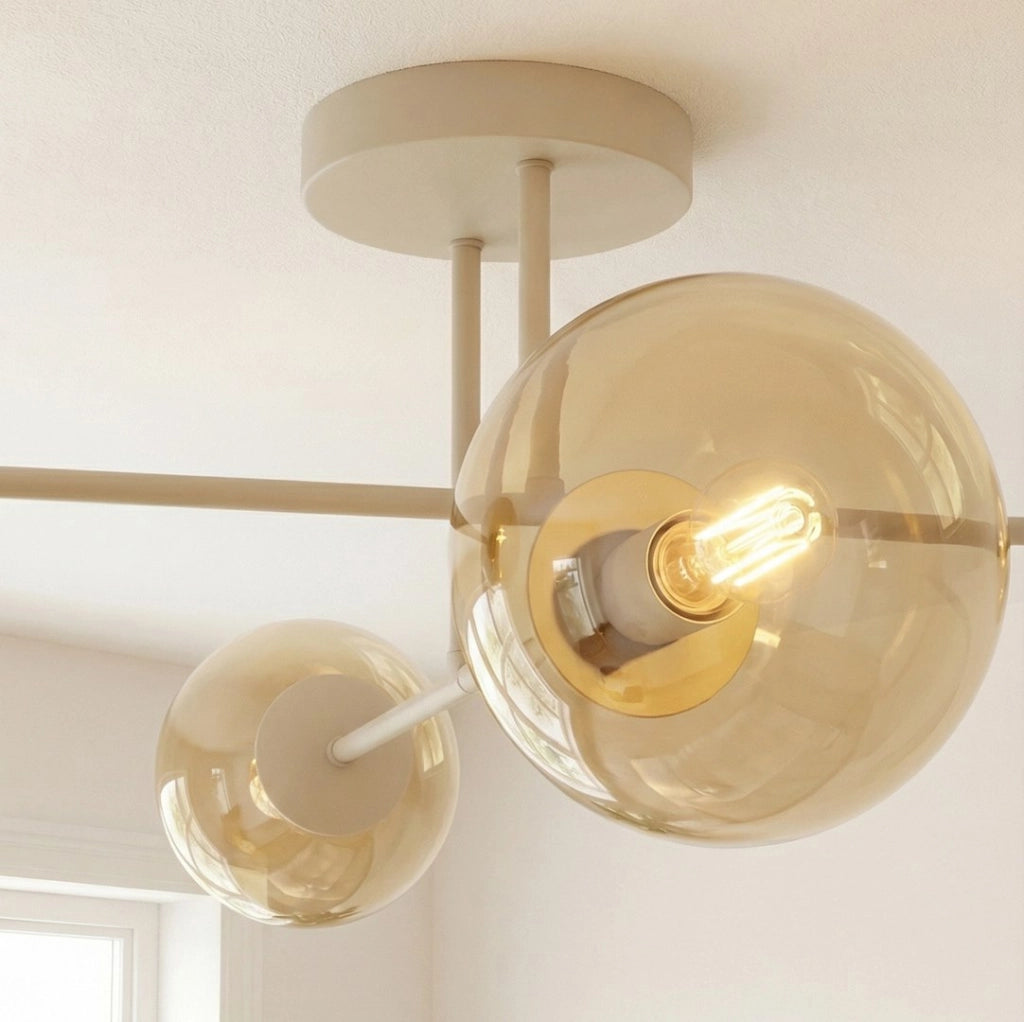 Lampada soffitto ROMA 4xE14 beige vetro Emibig