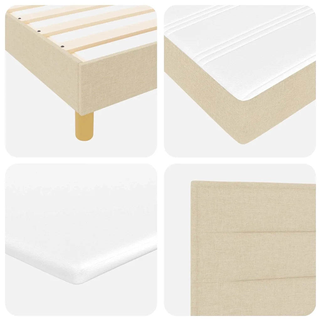 Letto a molle con cuscino Crema 120 x 200 cm Tessuto 3338837