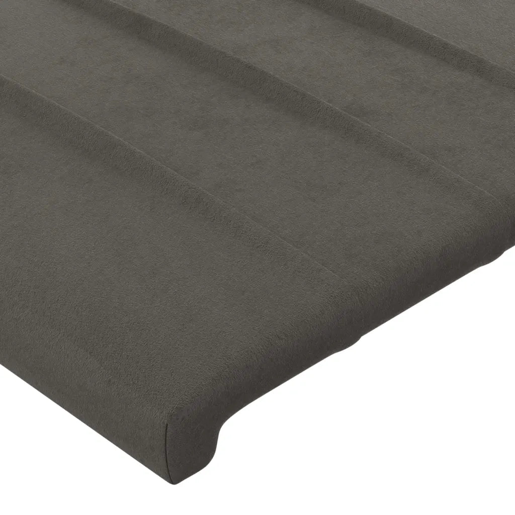 Testiera | Testata ad Orecchio Grigio Scuro 103x23x78/88 cm in Velluto