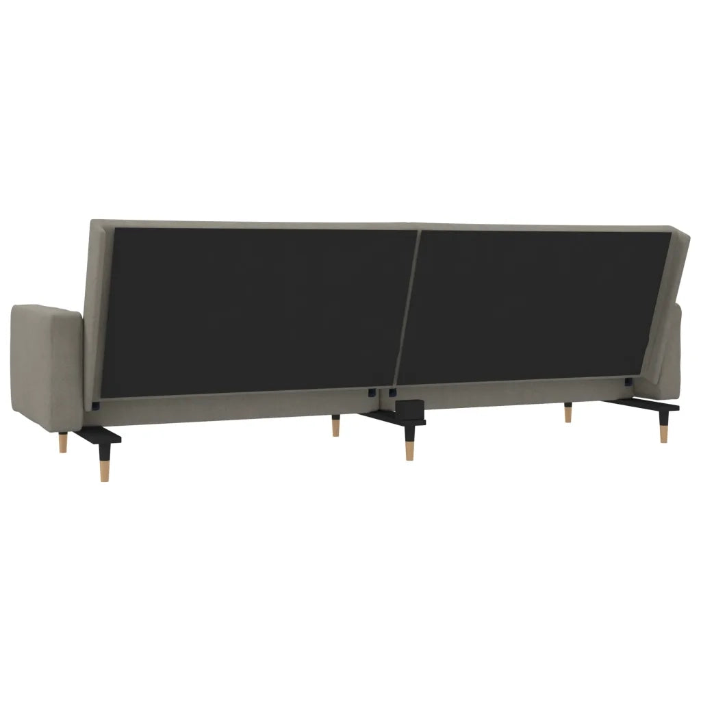 Divano letto | Sof¨¤ letto | Letto singolo a 2 Posti con 2 Cuscini Grigio Chiaro in Velluto