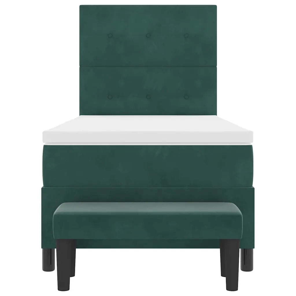 Letto a molle con cuscino Verde scuro 200 x 80 cm Velluto 3344477