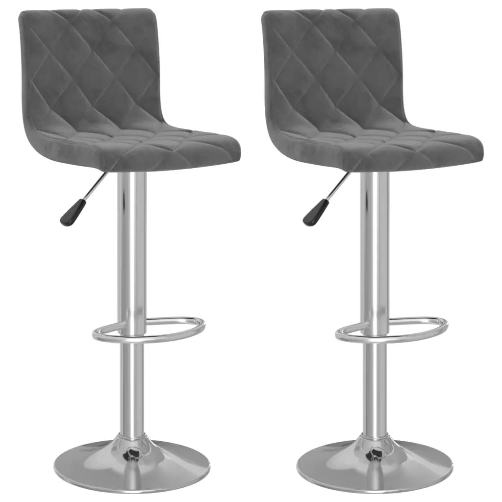 Sedie da Bar 2 pz Grigio Scuro in Velluto 333688