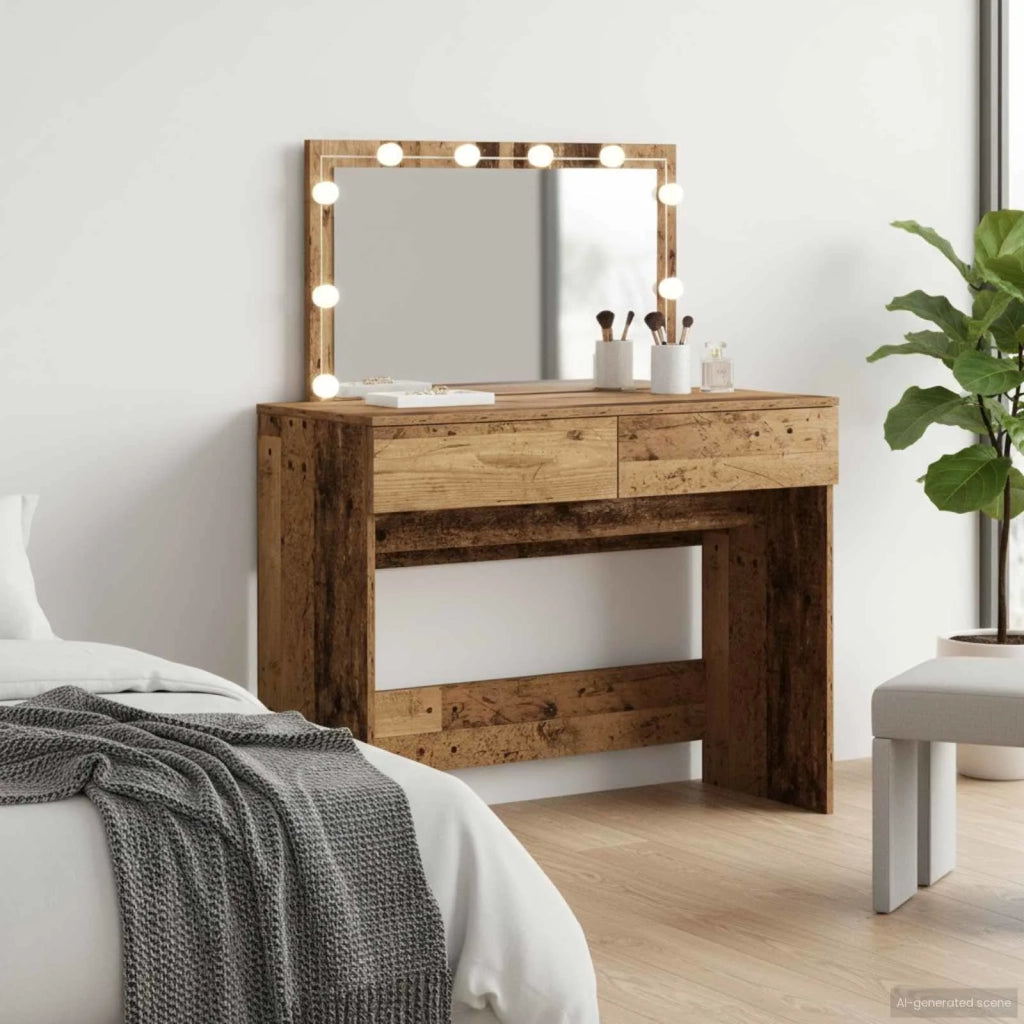 Toeletta | Tavolo da Trucco con cassetto Legno vecchio 100 x 40 x 120 cm