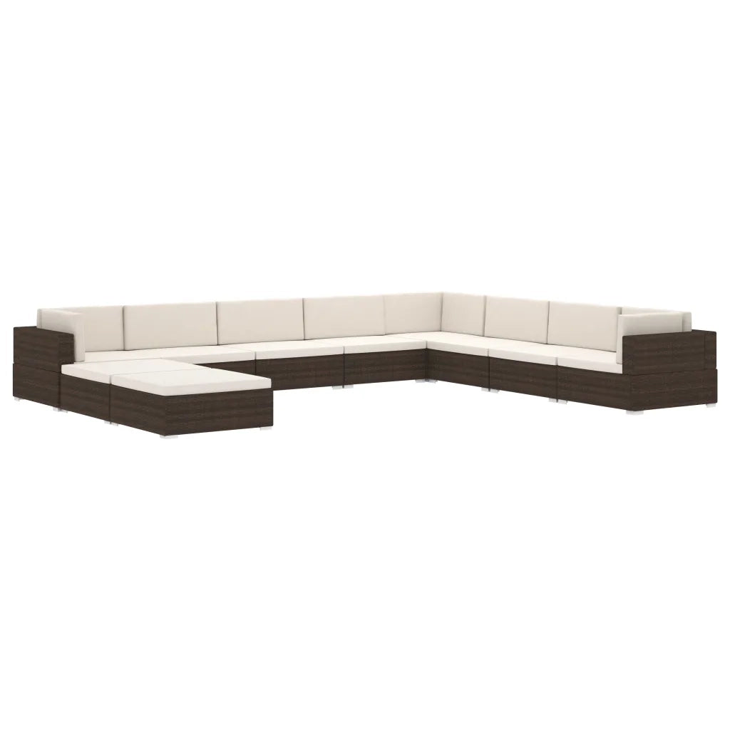 Poggiapiedi Modulare 1 pz con Cuscino in Polyrattan Nero cod mxl 59023
