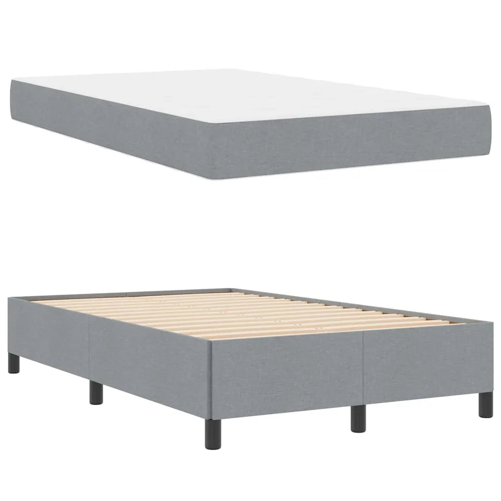 Letto a molle Grigio chiaro 120 x 190 cm Tessuto 3398843