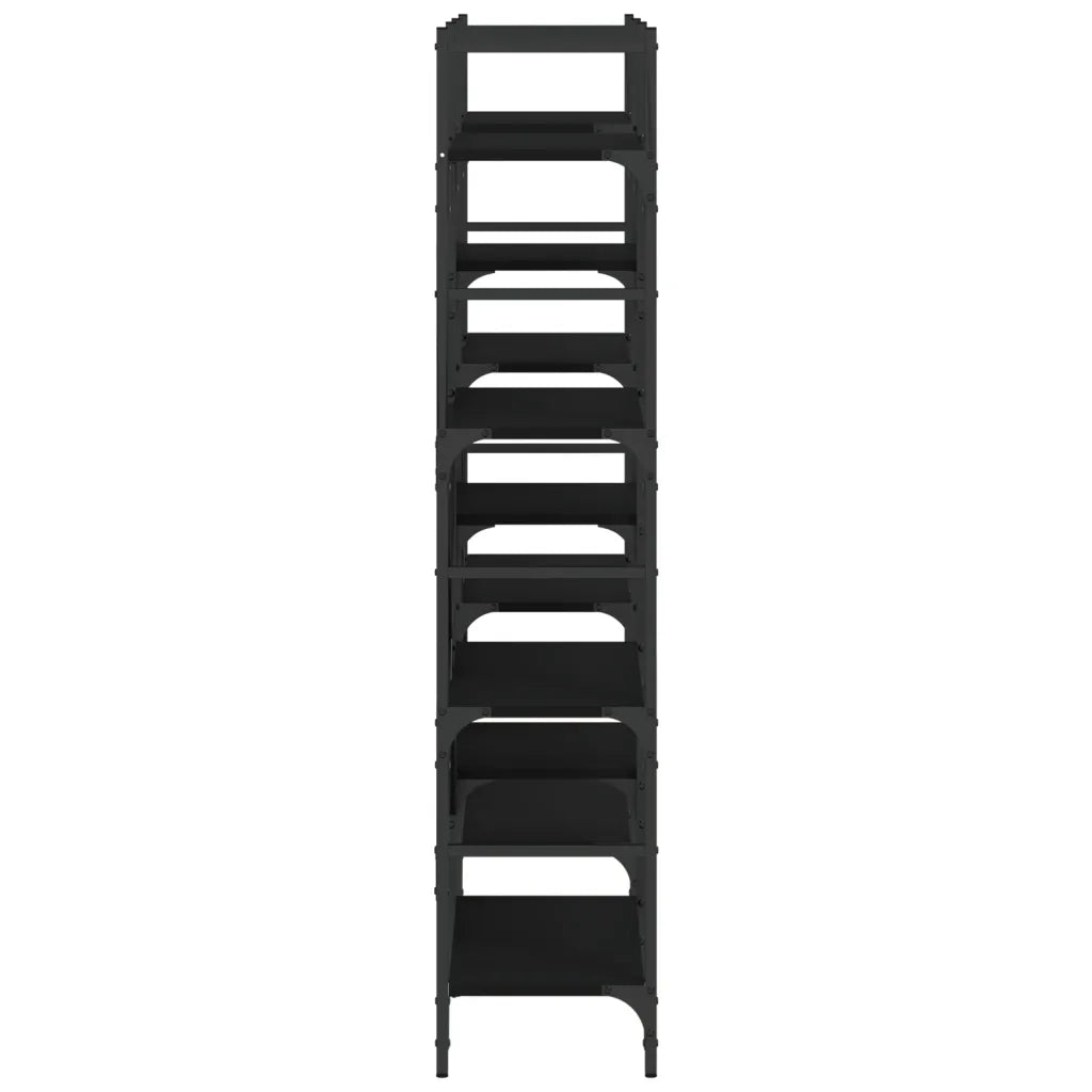 Libreria Nera 160x28,5x136,5 cm in Legno Multistrato 838873