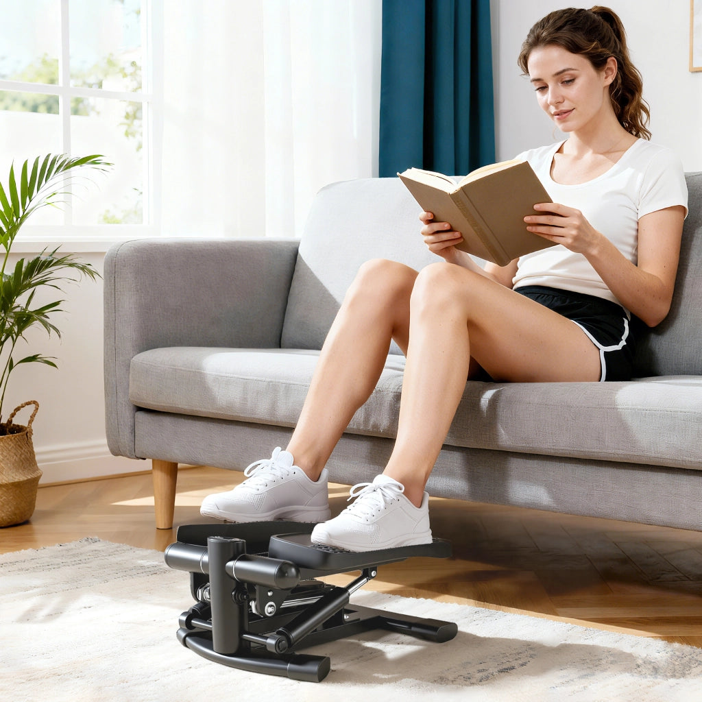 Stepper Twister 2 in 1 con Monitor LCD Pedali Grandi e Antiscivolo Capacità 100 kg Nero