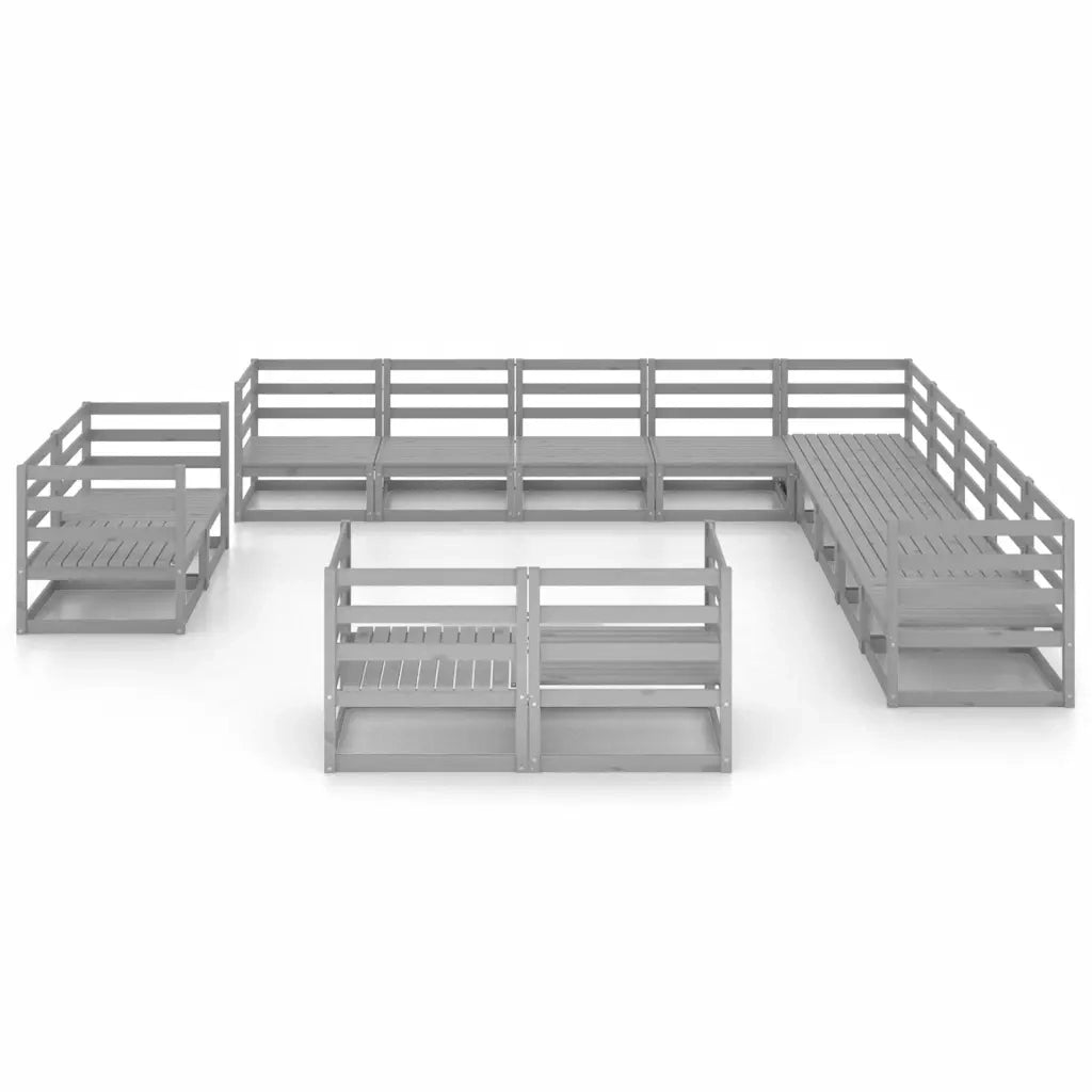 Set Divani da Giardino 13 pz in Legno Massello di Pino 3075966