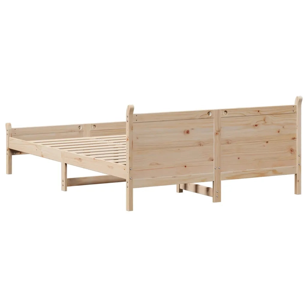 Letto senza Materasso-Struttura Letto 120x200 cm in Legno Massello di Pino 678885