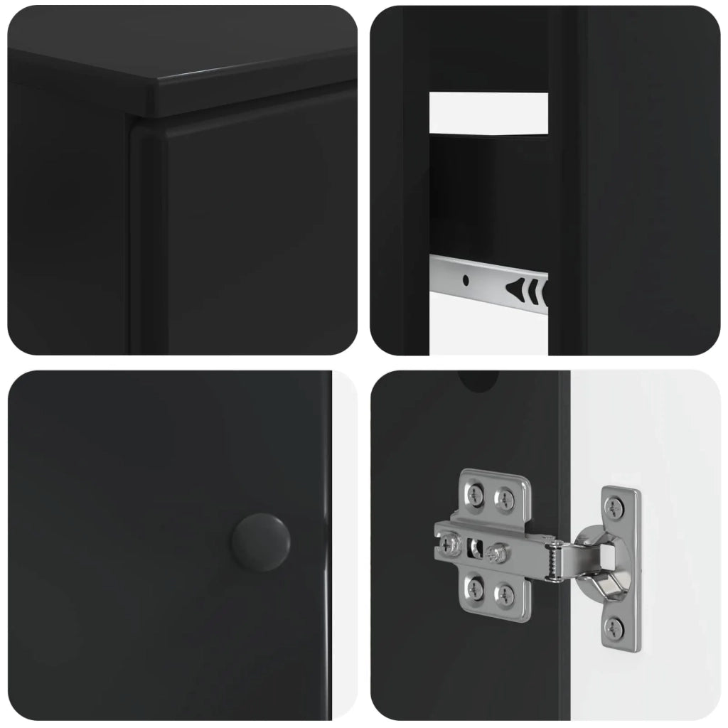 Set di Mobili da Bagno da 4 Pezzi BREDA Nero 3417964
