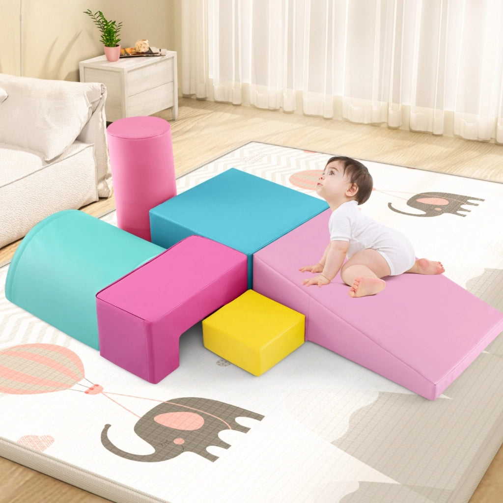 Blocchi rampicanti in schiuma per bambini 1-3 anni, Blocchi rampicanti set rampicante indoor con rettangoli Rosa